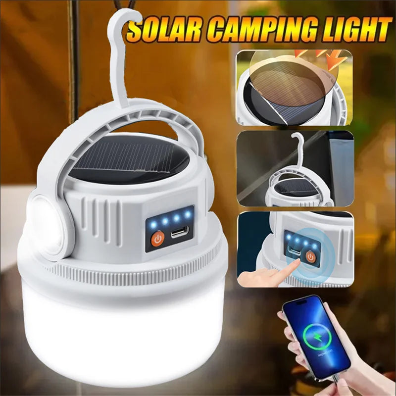 Nomvero Solar Camping Lantern – USB-C Rechargeable Outdoor Light & Power Bank