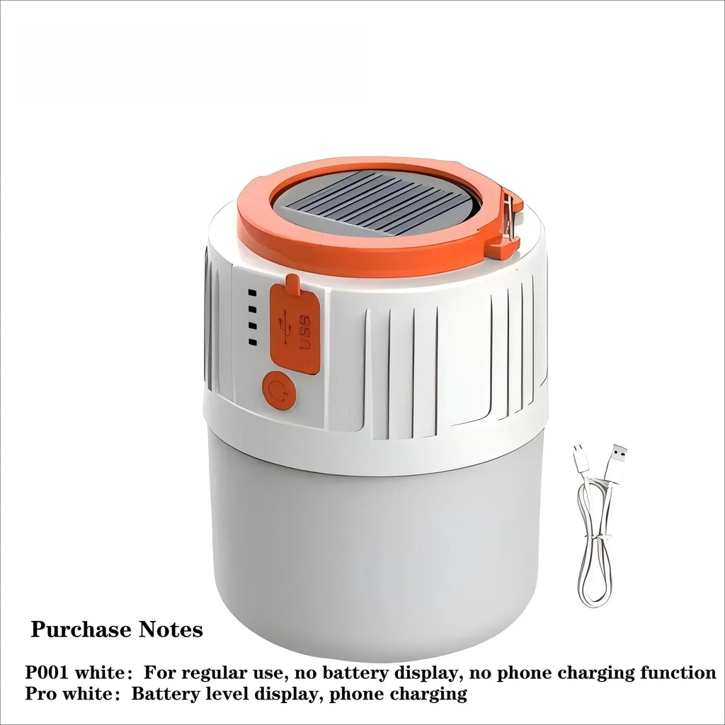 Nomvero Solar Camping Lantern – USB-C Rechargeable Outdoor Light & Power Bank.