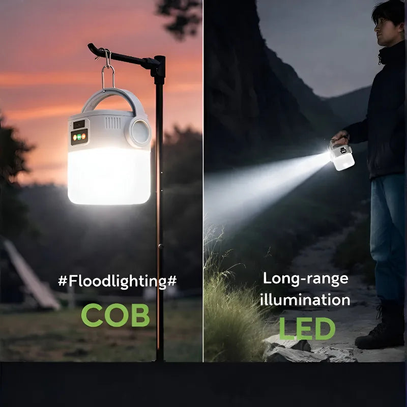 Nomvero Solar Camping Lantern – USB-C Rechargeable Outdoor Light & Power Bank
