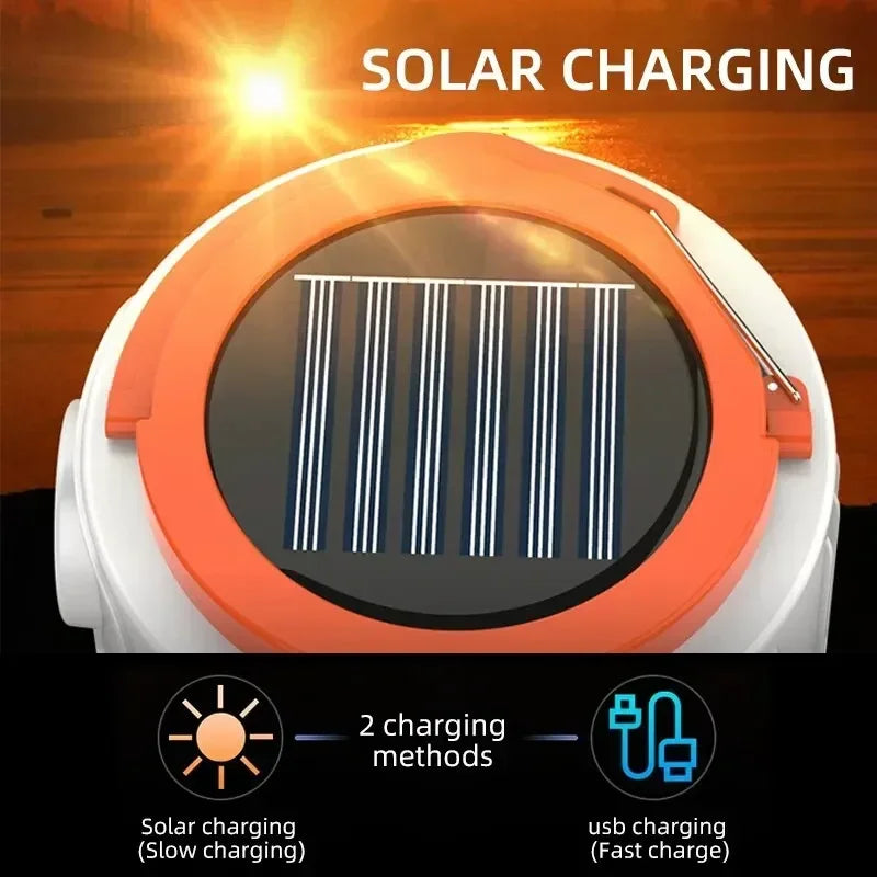 Nomvero Solar Camping Lantern – USB-C Rechargeable Outdoor Light & Power Bank.