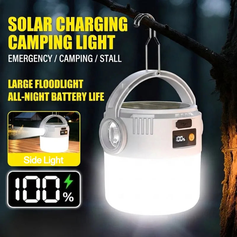 Nomvero Solar Camping Lantern – USB-C Rechargeable Outdoor Light & Power Bank