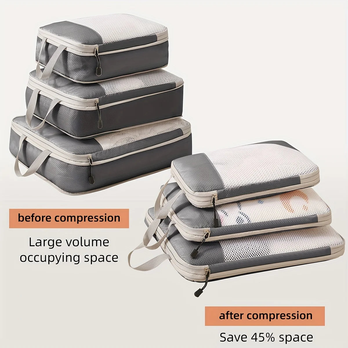 Nomvero Compression Packing Cubes – Save Up to 45% Luggage Space