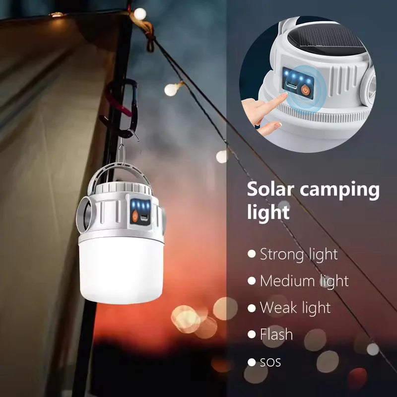 Nomvero Solar Camping Lantern – USB-C Rechargeable Outdoor Light & Power Bank