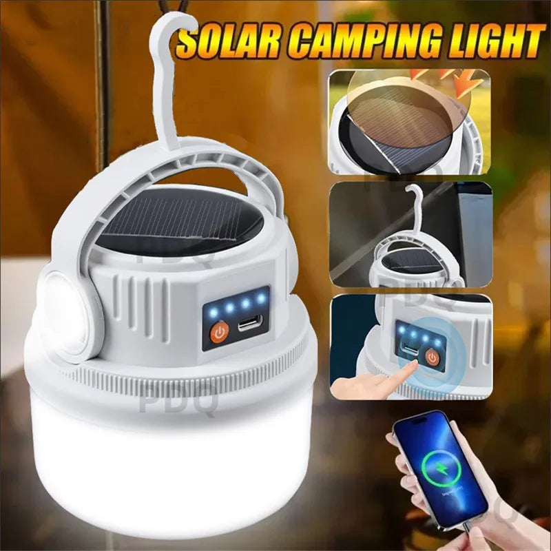 Nomvero Solar Camping Lantern – USB-C Rechargeable Outdoor Light & Power Bank