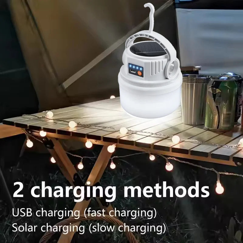 Nomvero Solar Camping Lantern – USB-C Rechargeable Outdoor Light & Power Bank