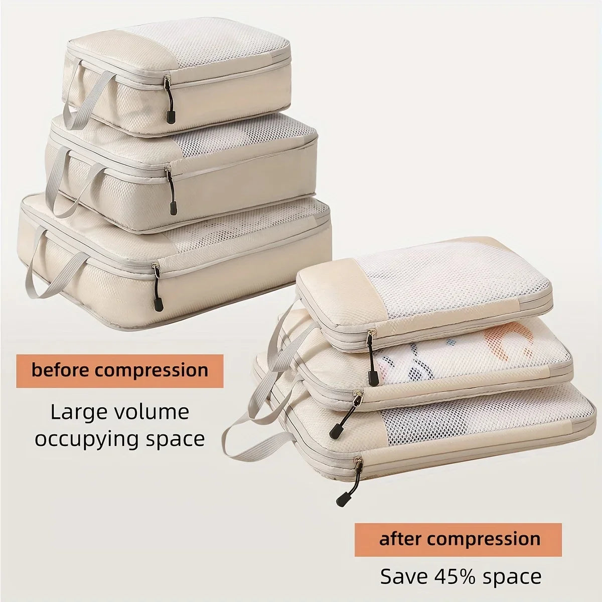 Nomvero Compression Packing Cubes – Save Up to 45% Luggage Space